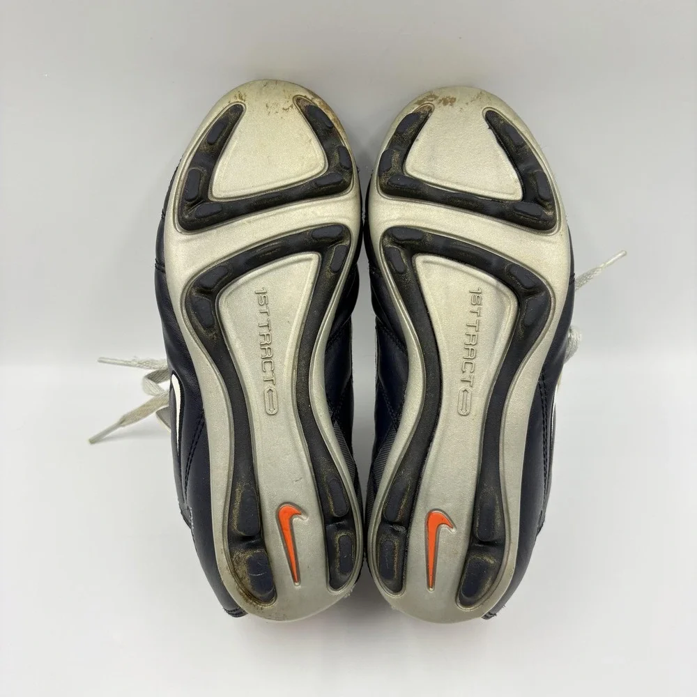 Nike Total 90 Shoes Youth Size 1.5Y Blue Silver Soccer Cleats 302240-408‎
